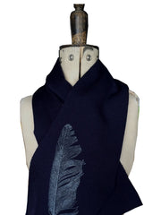 Feather Print Merino Wool Scarf